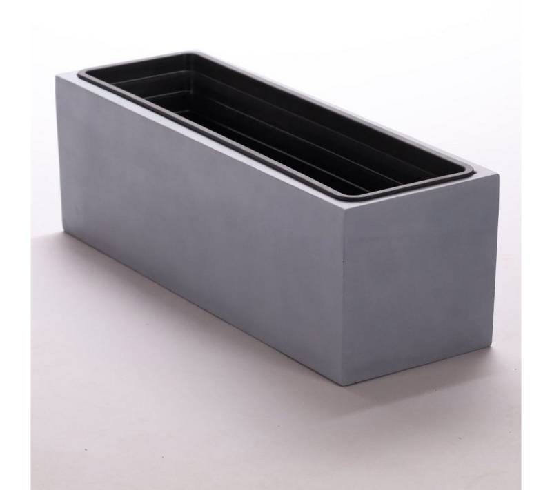 Elegant Einrichten Pflanzkübel Elegant Einrichten Pflanzkübel Fiberglas Rechteckig 61x21x20cm Grau (1 St) von Elegant Einrichten
