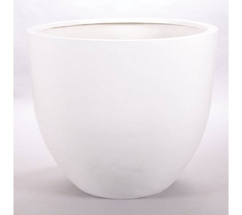 Elegant Einrichten Pflanzkübel XXL Fiberglas rund konisch D110xH95cm perlmutt weiß (1 St) von Elegant Einrichten