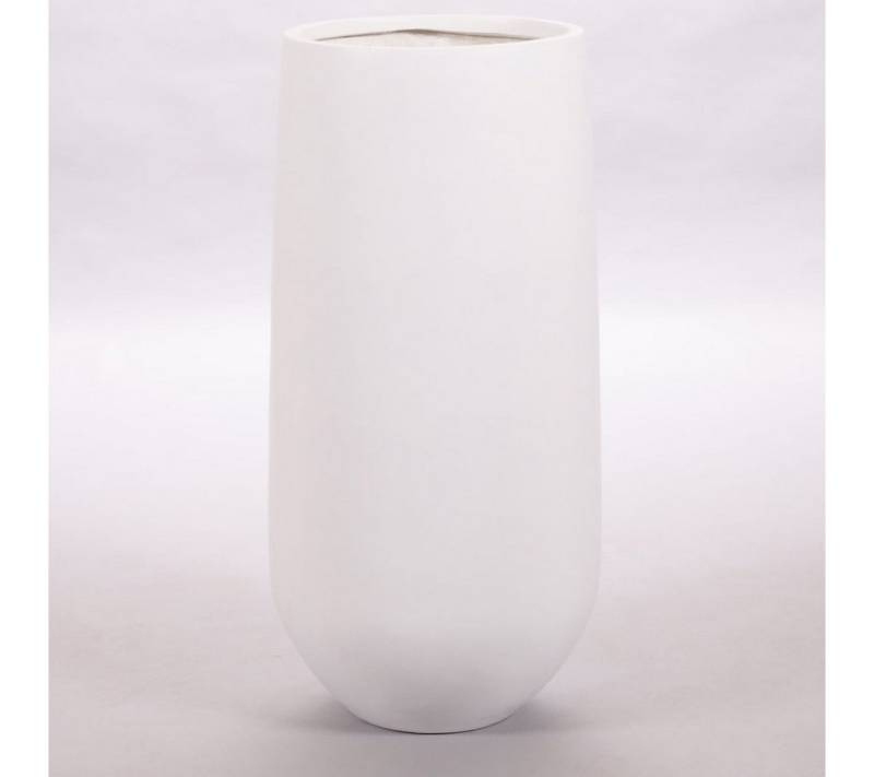 Elegant Einrichten Pflanzkübel Fiberglas Schale rund konisch D40xH80cm perlmutt weiß (1 St) von Elegant Einrichten