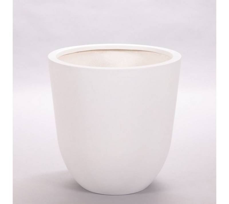 Elegant Einrichten Pflanzkübel Fiberglas Schale rund konisch D60xH60cm perlmutt weiß (1 St) von Elegant Einrichten