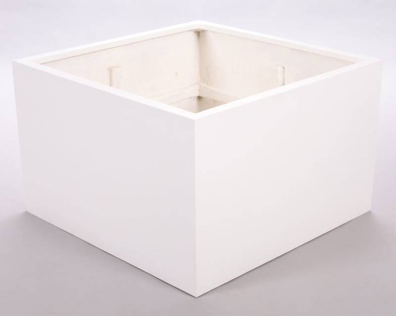 Elegant Einrichten Pflanzkübel XXL Fiberglas niedrige quadratisch 100x100x60cm perlmutt weiß (1 St) von Elegant Einrichten