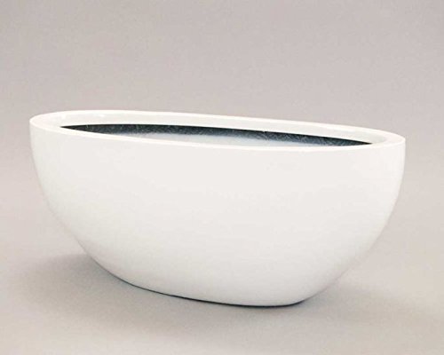 Elegant Einrichten Pflanzschale Fiberglas oval 51x23xH18cm Hochglanz weiß. von Elegant Einrichten