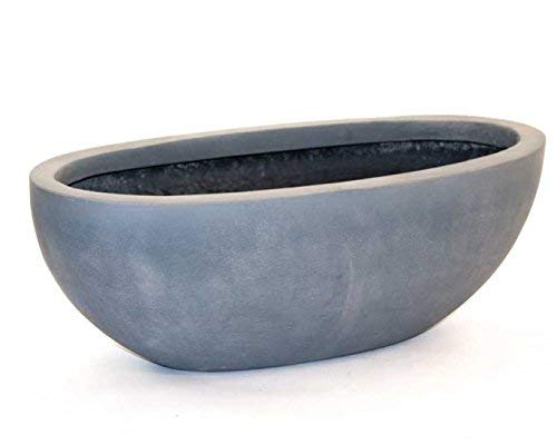 Elegant Einrichten Pflanzschale Fiberglas oval 51x23xH18cm grau. von Elegant Einrichten