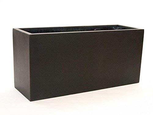 Pflanztrog Fiberglas 100x40x50cm elegant schwarz-matt von Elegant Einrichten