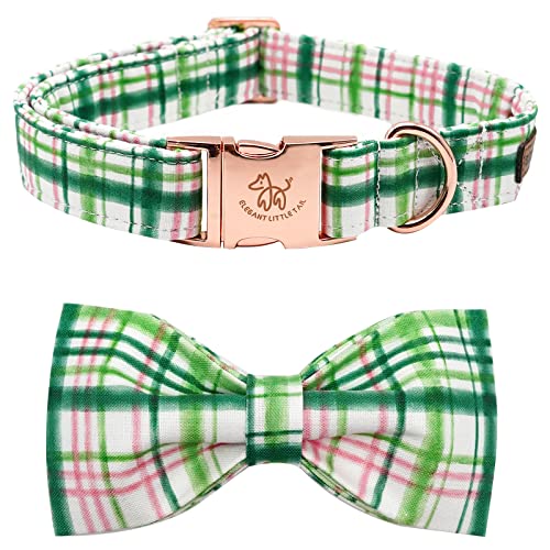 Elegant little tail Hundehalsband mit Schleife, Hundehalsband mit weicher Fliege, Hundehalsband, grün, rosa, Junge, Mädchen, verstellbares Hundehalsband für kleine, mittelgroße und große Hunde von Elegant little tail