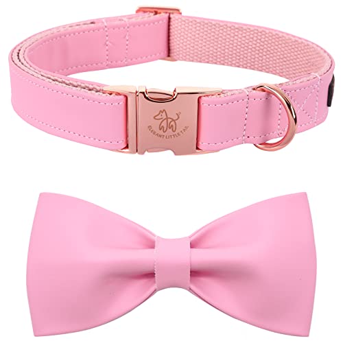 Elegant little tail Hundehalsband mit Schleife - Pink Hundehalsband mit Schleife Premium-Halsband Mädchen Junge Hundehalsband Niedliches Hundehalsband für X-Small-Welpen und Hunde von Elegant little tail