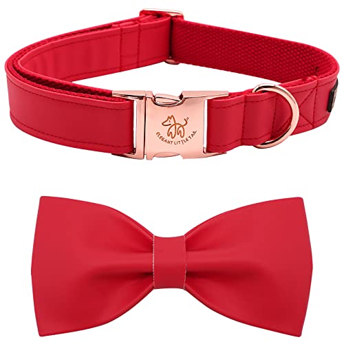 Elegant little tail Hundehalsband mit Schleife - Rot Hundehalsband mit Schleife Premium-Halsband Mädchen Junge Hundehalsband Niedliches Hundehalsband für X-Small-Welpen und Hunde von Elegant little tail