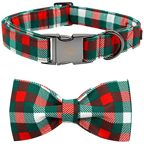 Elegant Little Tail Hundehalsband Mit Schleife - Weihnachten Kariertes Halsband für Junge Mädchen Hunde, Verstellbar für Kleine Mittelgroße Hunde Elegant Little Tail Hundehalsband Mit Schleife - Weihnachten Kariertes Halsband für Junge Mädchen Hunde, Verstellbar für Kleine Mittelgroße Hunde von Elegant little tail