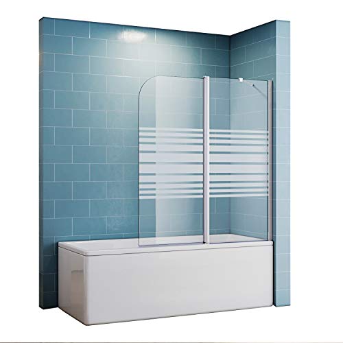 Duschtrennwand für badewanne 120x140 Teilsatiniert Duschwand von ELEGANT