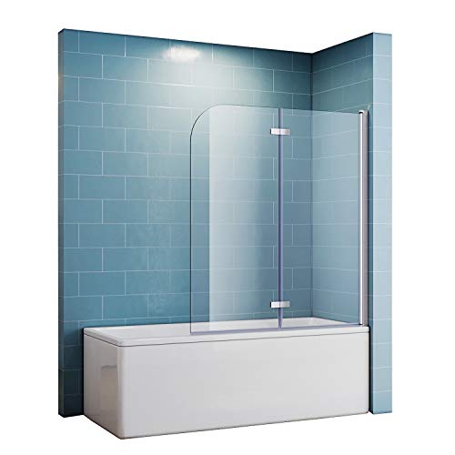 Duschtrennwand für badewanne Falttür 120x140 Duschwand von ELEGANT