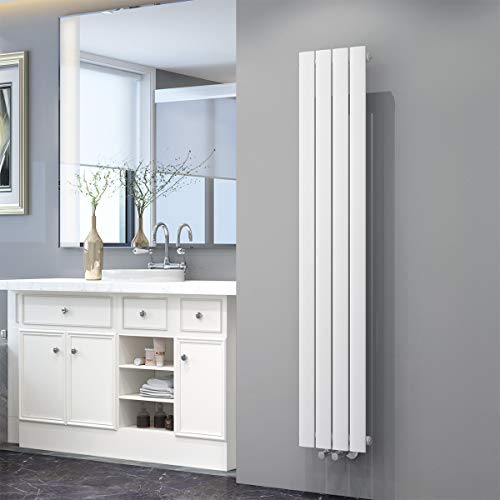 ELEGANT Badheizkörper Design Flach Heizkörper 1600x308mm Weiß Paneelheizkörper Vertikal Mittelanschluss Einlagig von ELEGANT