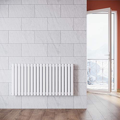 ELEGANT Design Paneelheizkörper Röhren 600x1180mm Weiß Doppellagig Badezimmer/Wohnraum Horizontal Heizkörper Seitenanschluss Badheizkörper Radiator von ELEGANT