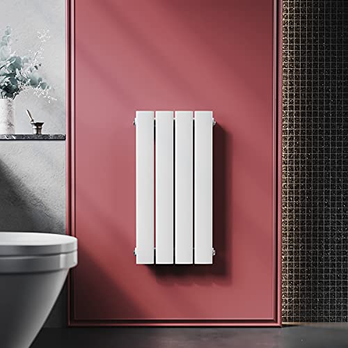 ELEGANT Heizkörper 600 x 311 mm Heizkörper flach und kleine für Badezimmer Badheizkörper einlagig weiß Design Heizkörper mit Mittelanschluss von ELEGANT