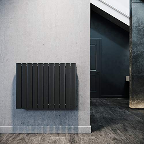 ELEGANT Paneelheizkörper Horizontal 630 x 847 mm Anthrazit Badezimmer/Wohnraum Doppellagig Horizontal Heizkörper Badheizkörper Design Flachheizkörper von ELEGANT