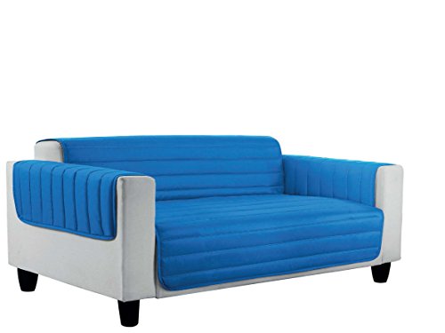 Elegant Couchüberzüge Doubleface, Hell Grau/royal 2 Plätze maxi, 100% Mikrofaser von Italian Bed Linen