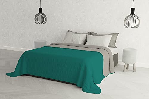 Italian Bed Linen Elegant Doppelbett, Aqua/Grau, 260 x 270 cm von Italian Bed Linen