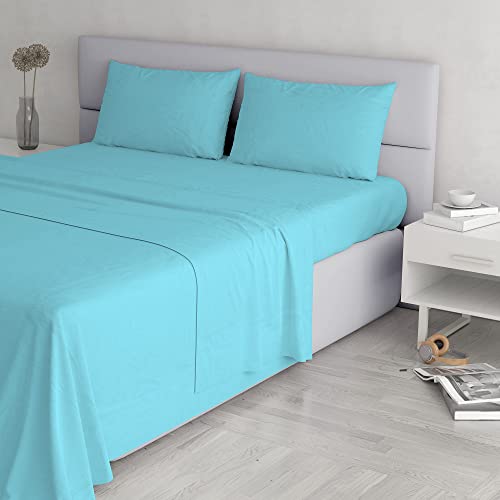 Elegant Italian Bed Linen Bettwäsche, Hell Blau, 100% Mikrofaser, DOPPELTE von Italian Bed Linen