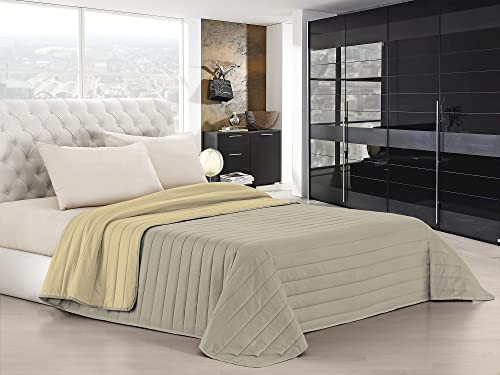 Italian Bed Linen Elegant Sommer Steppdecke Turteltaube/creme, 100% Mikrofaser, 170x270cm von Italian Bed Linen