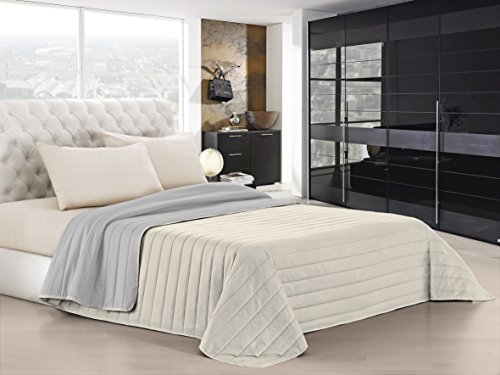 Italian Bed Linen Elegant Sommer Steppdecke creme/hell grau, 100% Mikrofaser, 170x270cm von Italian Bed Linen