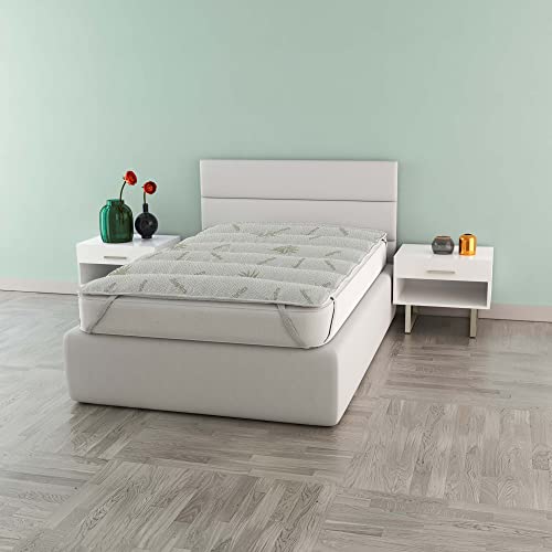 Italian Bed Linen Aloe Gesteppte Angströhre mit Gummiringen,120x195cm,weiß, Polyester, 120 x 195 cm von Italian Bed Linen