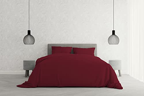 Italian Bed Linen Elegant Bettbezug, Bordeaux, Doppelte, 100% Mikrofaser von Italian Bed Linen