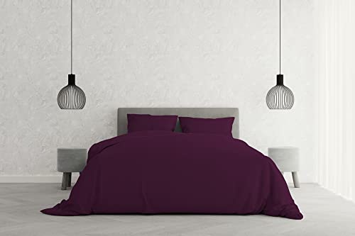 Italian Bed Linen Elegant Bettbezug, Pflaume, Doppelte von Italian Bed Linen