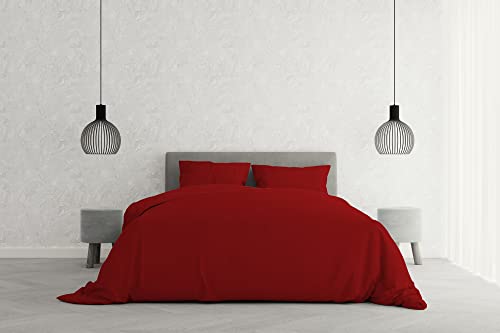 Italian Bed Linen Elegant Bettbezug, Rot, Doppelte, 100% Mikrofaser von Italian Bed Linen