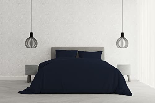 Italian Bed Linen Elegant Bettbezug, Dunkel Blau, Doppelte, 100% Mikrofaser von Italian Bed Linen