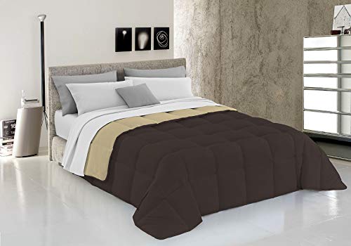 Italian Bed Linen Wintersteppdecke Elegant, Mikrofaser, Braun/Creme, 260x260cm von Italian Bed Linen