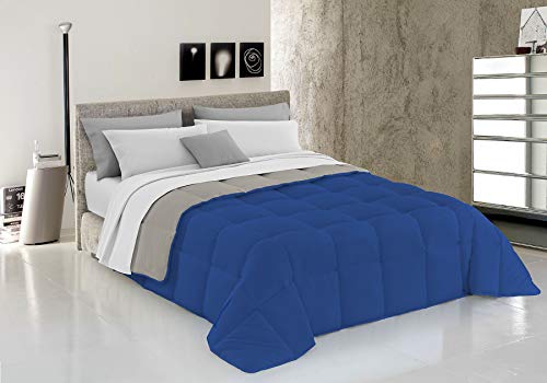 Italian Bed Linen Wintersteppdecke Elegant, Mikrofaser, Royal/Hellgrau, 260x260cm von Italian Bed Linen