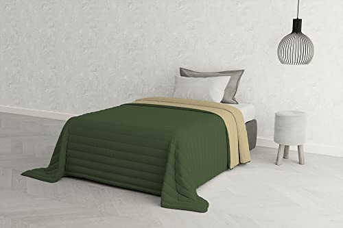 Italian Bed Linen Estivo Einzelbett, Holz, Verde/Nocciola, 170 x 270 cm von Italian Bed Linen