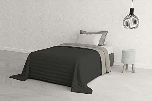 Italian Bed Linen Estivo Einzelbett, Leder, Grau, 170 x 270 cm von Italian Bed Linen