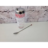 Mcm Cocktail Shaker Chrom & Glas Barware Drink Rezept Mixer, Mid Century Modern Vintage von ElegantBuyDesigns