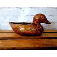 Vintage Blumentopf Ente Aus Steinzeug von ElegantBuyDesigns