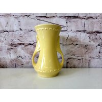 Vintage Blumentopf Vase, Gelb Usa Keramik Gestempelt 178, Mcm Mid Century Decor von ElegantBuyDesigns