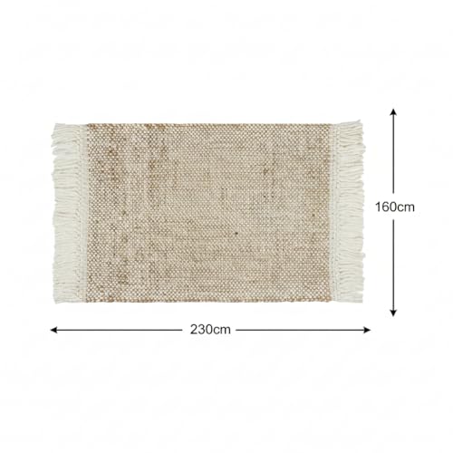 ElegantFloors Jute-Wolle Teppich Natur | Handgefertigter Boho Teppich mit Fransen ElegantFloors Jute-Wolle Teppich Natur | Handgefertigter Boho Teppich mit Fransen von ElegantFloors