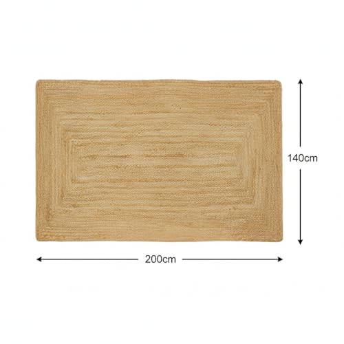 ElegantFloors Rechteckiger Jute Teppich Natur | Boho Teppich mit Rahmenmuster ElegantFloors Rechteckiger Jute Teppich Natur | Boho Teppich mit Rahmenmuster von ElegantFloors