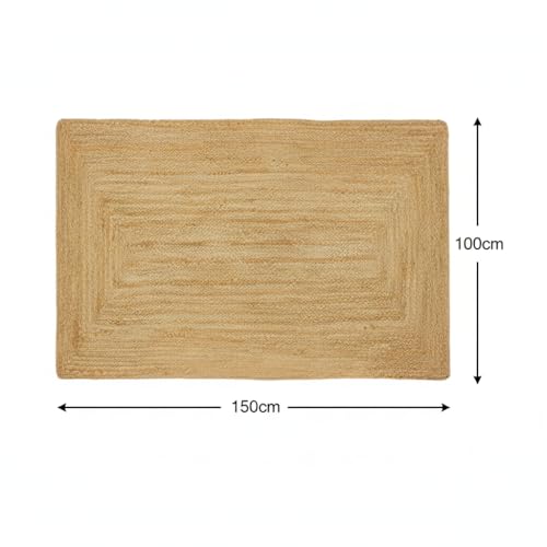 ElegantFloors Rechteckiger Jute Teppich Natur | Boho Teppich mit Rahmenmuster ElegantFloors Rechteckiger Jute Teppich Natur | Boho Teppich mit Rahmenmuster von ElegantFloors