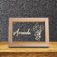Personalisiertes Nachtlicht Individuell Gravierter Name, Holzrahmen von ElegantGift