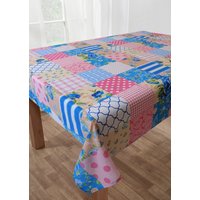 Patchwork Blaue Tischdecke, Traditionelle Polka Dot Floral Streifen Karo Rosa Beige Grün von ElegantHomeOnline