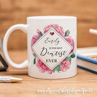 Zahnarzt Becher | Personalisierte Beste Je Tasse Benutzerdefinierte Name Blumengeschenk Wertschätzung Geschenk Für Danke Denim von ElegantQuotes