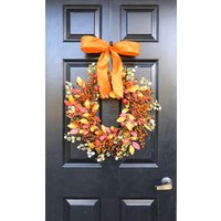 Beeren Herbstlaub Herbstkranz - Herbstdekoration - Haustür Herbstkranz Für Herbst - Herbstblätter Mit Türkranz Den Außenbereich von ElegantWreath