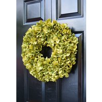 Benutzerdefinierte Jahresrunde Hortensienkranz, Grüner Sommerkranz, Monogramm Außenkranz Für Tür, Herbst von ElegantWreath