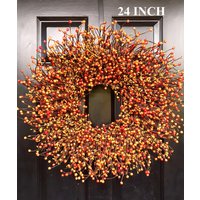 Bestseller Kürbiskuchen Herbstkranz, Thanksgiving Kranz Beerenkranz, Decor Xl 40 - 60 cm Viele Farboptionen von ElegantWreath