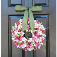Frühling Muttertagskranz Frühlingskranz Tulpenkranz Geschenk Für Mama Kranz Den Benutzerdefinierte Größe von ElegantWreath