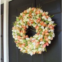 Frühlingskranz - Muttertagskranz - Frühlingsdeko-Dekoration - Benutzerdefinierte Außen-Tulpenkranz - Frühlingskranz Für Tür Der Original-Tulip-Kranz von ElegantWreath