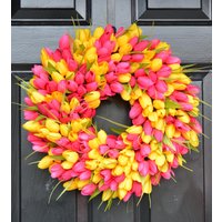 Frühlingskranz - Tulpe Sommerkranz Türkranz Nach Maß von ElegantWreath