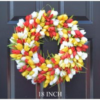 Tulpen Frühlingskranz - Frühlingsdekor - Frühlings-Tulpenkranz, Individuelle Farben Und Größen - Sommerkranz - Der Original-Tulpenkranz von ElegantWreath