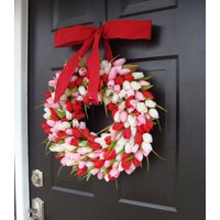 Valentinstag Kranz - Dekor Dekoration Tulpenkranz von ElegantWreath