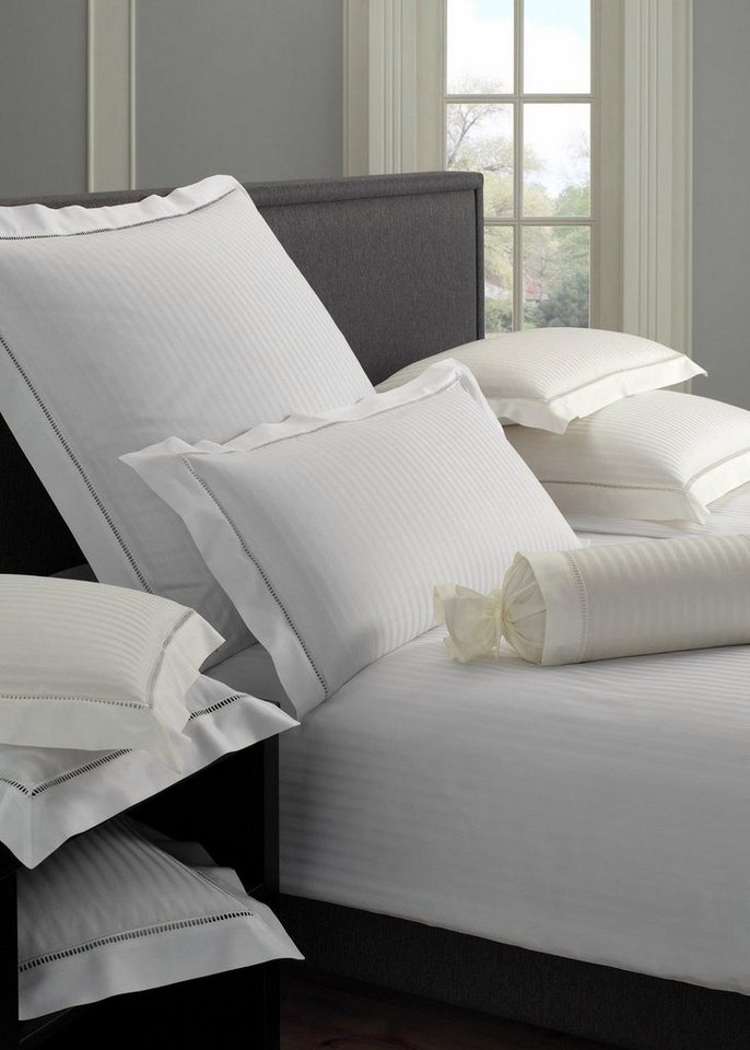 Elegante Bettwäsche White House, Mako-Satin, 2 teilig, mit unifarbenen Streifen Elegante Bettwäsche White House, Mako-Satin, 2 teilig, mit unifarbenen Streifen von Elegante